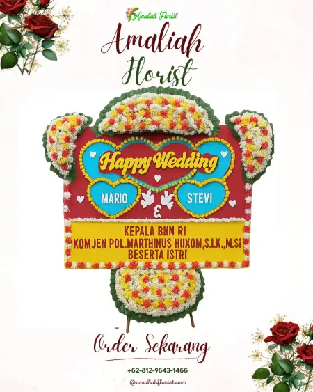 Papan Bunga Pernikahan Donorati